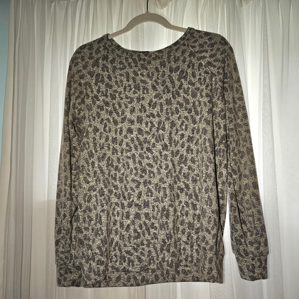 Buffalo David Bitton Gray and Black Crew Neck Sweater